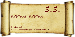 Sárai Sára névjegykártya