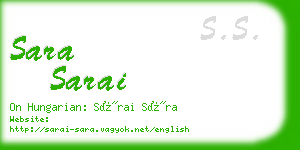 sara sarai business card